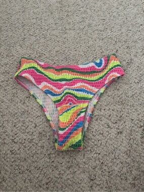 SHEIN Neon Multi-Color Smocked Bikini Bottom